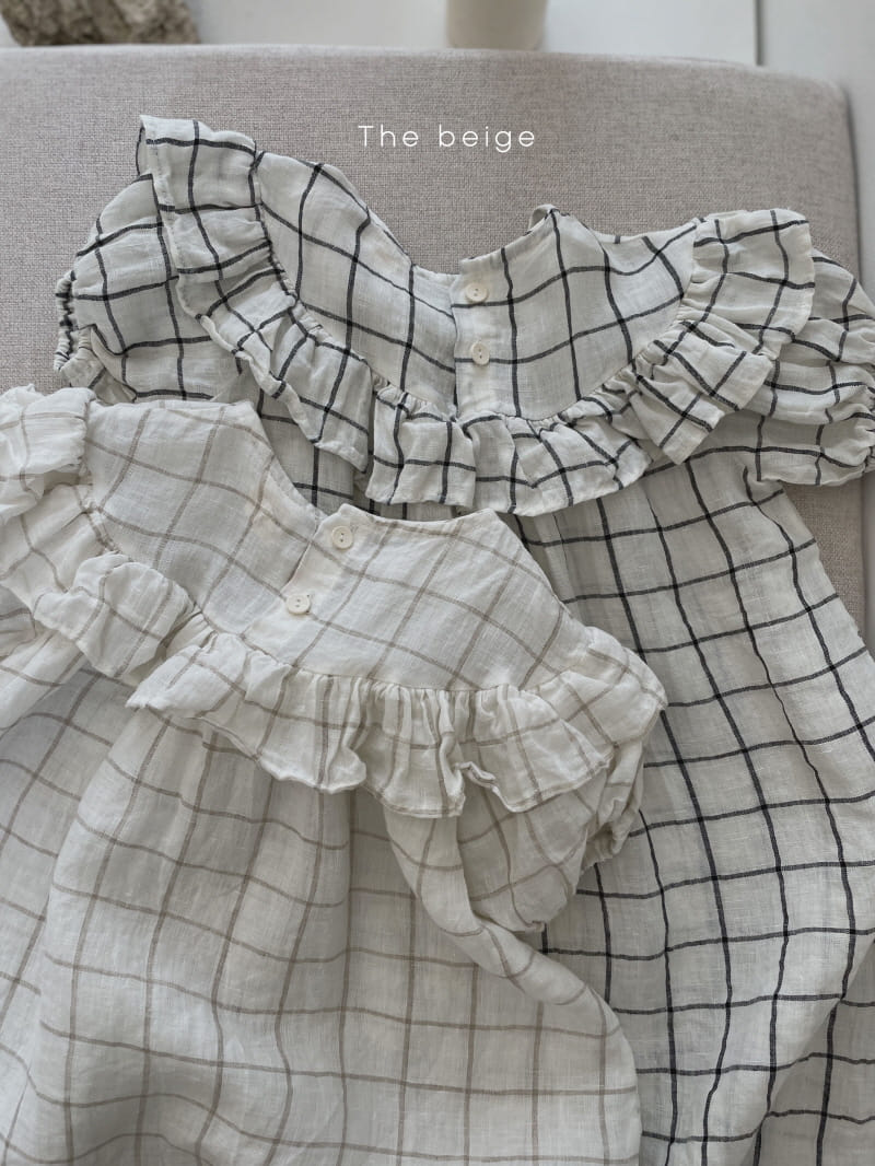 THE BEIGE - Korean Children Fashion - #Kfashion4kids - Check Frill One-piece