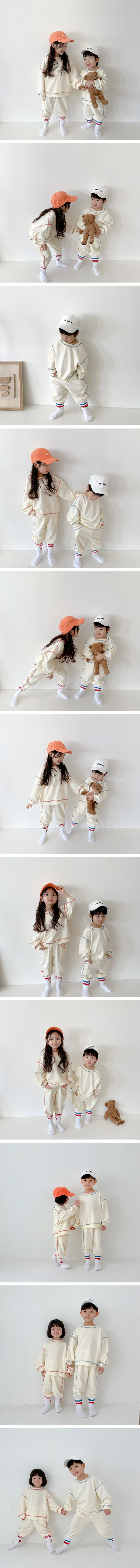 VIVID I - Korean Children Fashion - #Kfashion4kids - Spring Stitch Top Bottom Set