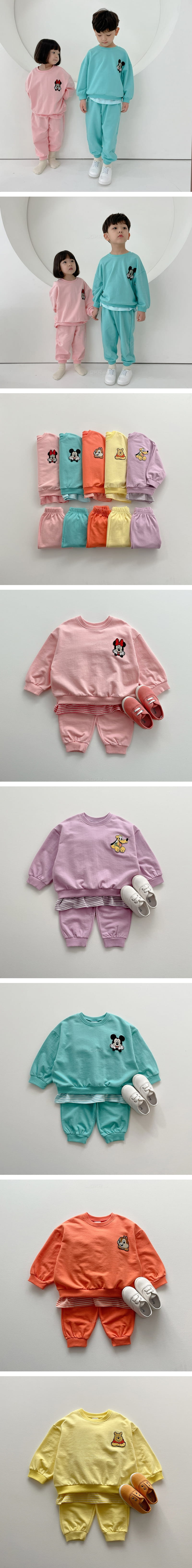 VIVID I - Korean Children Fashion - #Kfashion4kids - Disney Embroidery Top Bottom