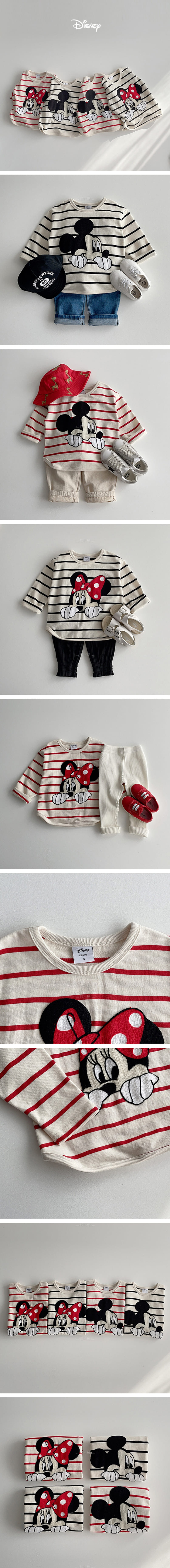 VIVID I - Korean Children Fashion - #Kfashion4kids - Stripes Mickey Mini Tee