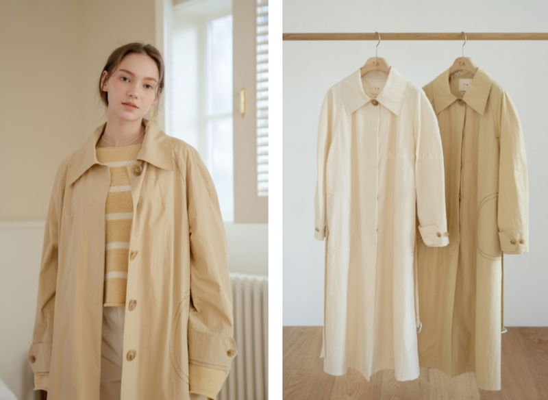 Stitch Trench Coat Kkami Korean Fashion Wholesale