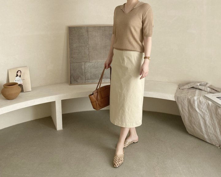 AFTERGLOW - Korean Women Fashion - #Kfashion - Diagonal Straight Skirt - 4