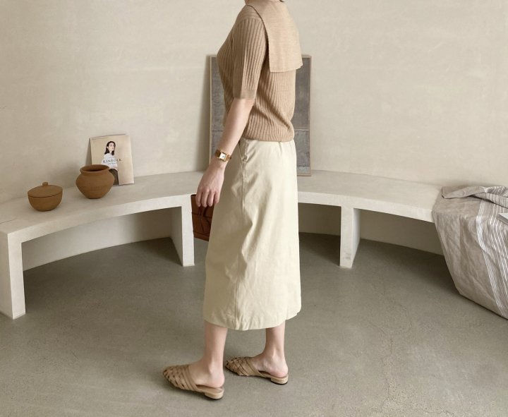 AFTERGLOW - Korean Women Fashion - #Kfashion - Diagonal Straight Skirt - 5