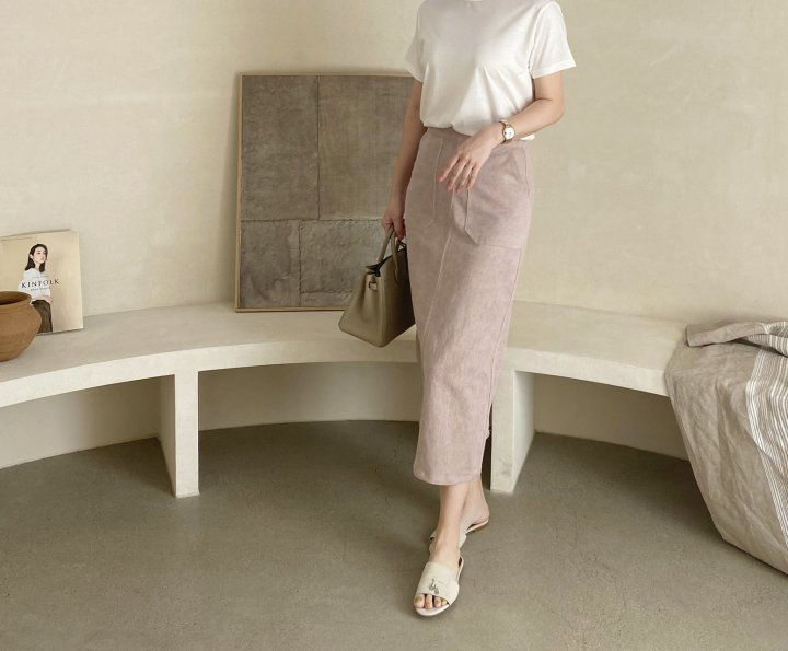 AFTERGLOW - Korean Women Fashion - #Kfashion - Pigment Pocket Skirt - 5