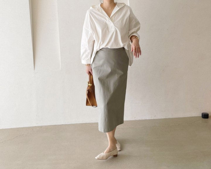 AFTERGLOW - Korean Women Fashion - #Kfashion - Cotton Half Banding Skirt - 5