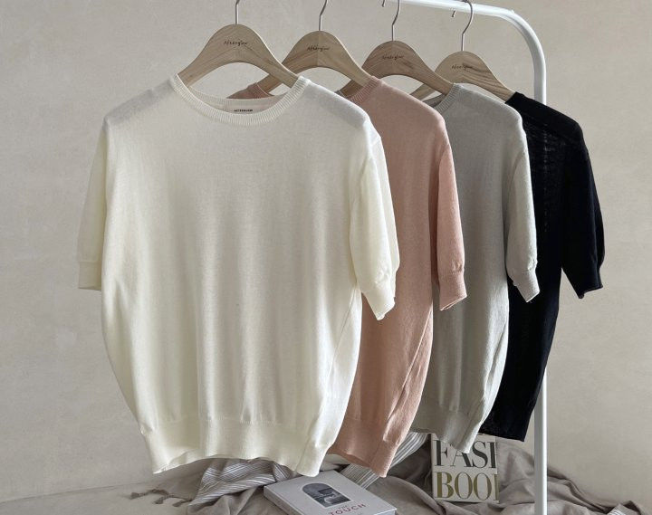 AFTERGLOW - Korean Women Fashion - #Kfashion - Simple Round Knit Pullover