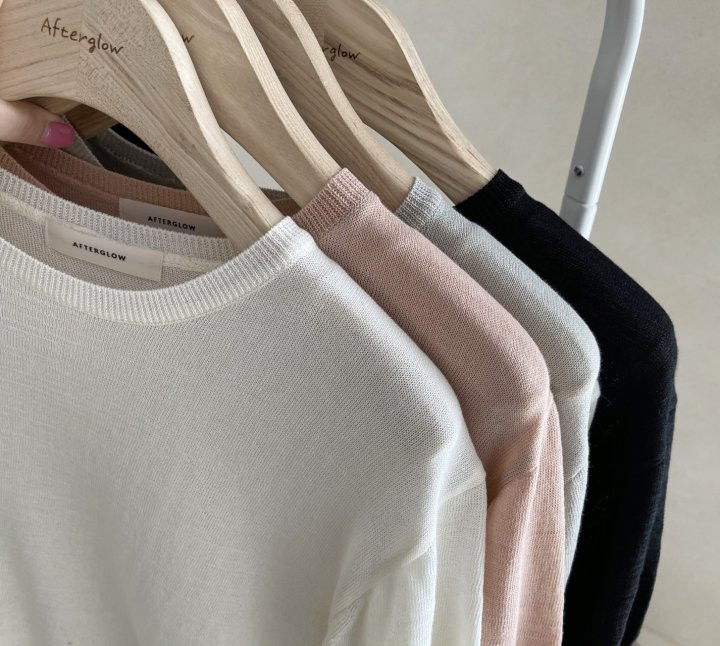 AFTERGLOW - Korean Women Fashion - #Kfashion - Simple Round Knit Pullover - 3
