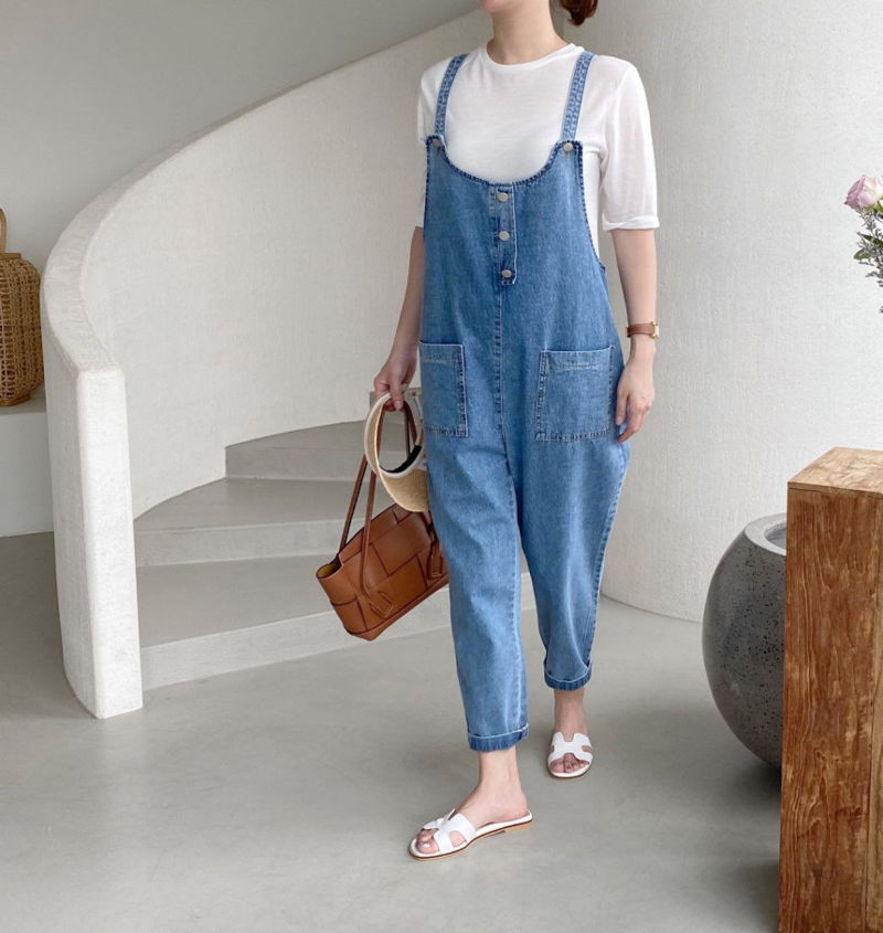 AFTERGLOW - Korean Women Fashion - #Kfashion - Roy Denim Overalls - 4