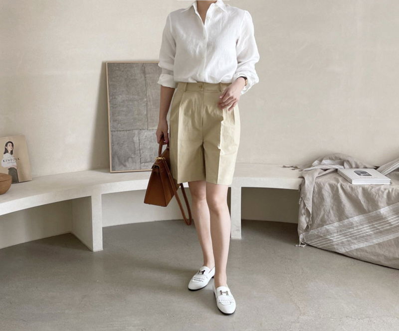 AFTERGLOW - Korean Women Fashion - #Kfashion - Page Linen Short Pants - 5