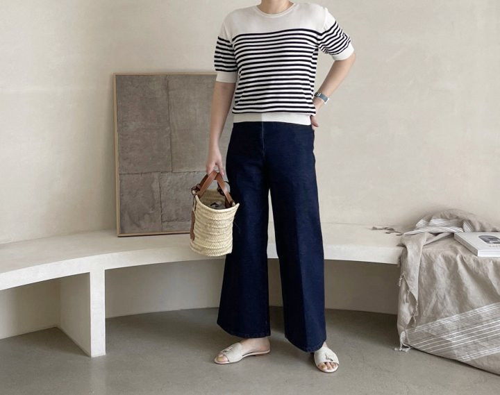 AFTERGLOW - Korean Women Fashion - #Kfashion - Simple Stripe Knit Pullover - 2