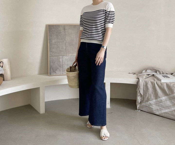 AFTERGLOW - Korean Women Fashion - #Kfashion - Simple Stripe Knit Pullover - 4