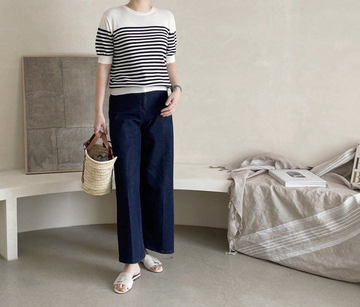 AFTERGLOW - Korean Women Fashion - #Kfashion - Simple Stripe Knit Pullover - 5