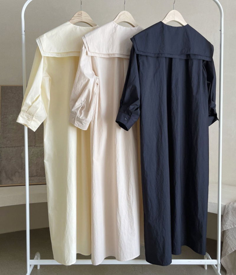 AFTERGLOW - Korean Women Fashion - #Kfashion - Sailor Collar One-piece - 3