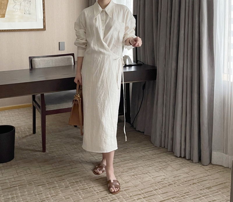 AFTERGLOW - Korean Women Fashion - #Kfashion - Lemere Linen One-piece - 3