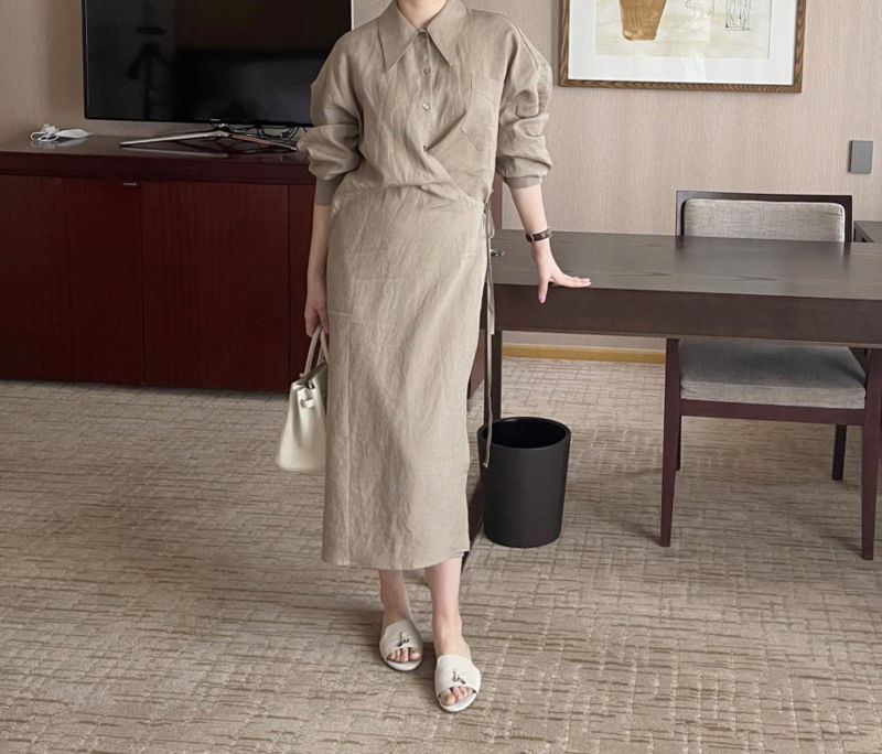 AFTERGLOW - Korean Women Fashion - #Kfashion - Lemere Linen One-piece - 5