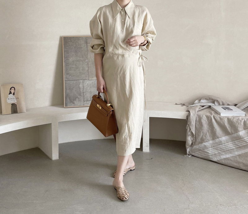 AFTERGLOW - Korean Women Fashion - #Kfashion - Lemere Linen One-piece - 6