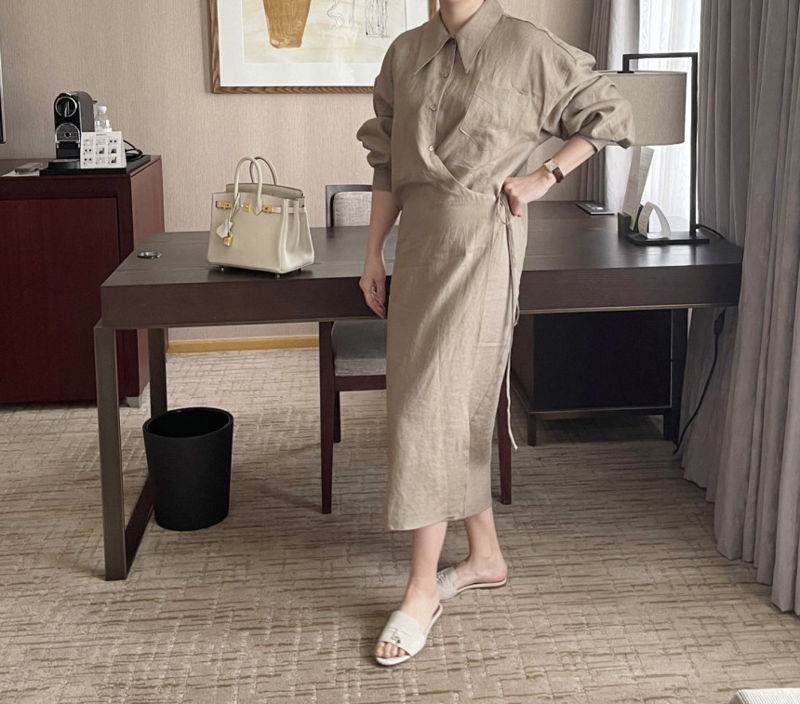 AFTERGLOW - Korean Women Fashion - #Kfashion - Lemere Linen One-piece - 7