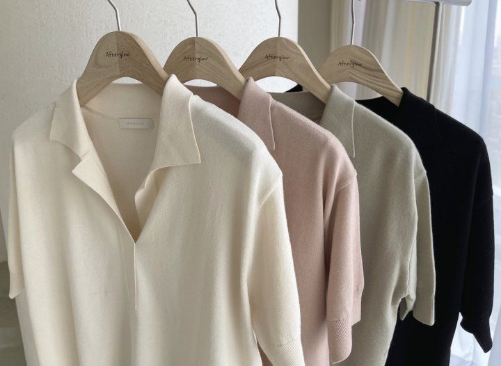 AFTERGLOW - Korean Women Fashion - #Kfashion - Namoo Collar Knit Pullover - 2