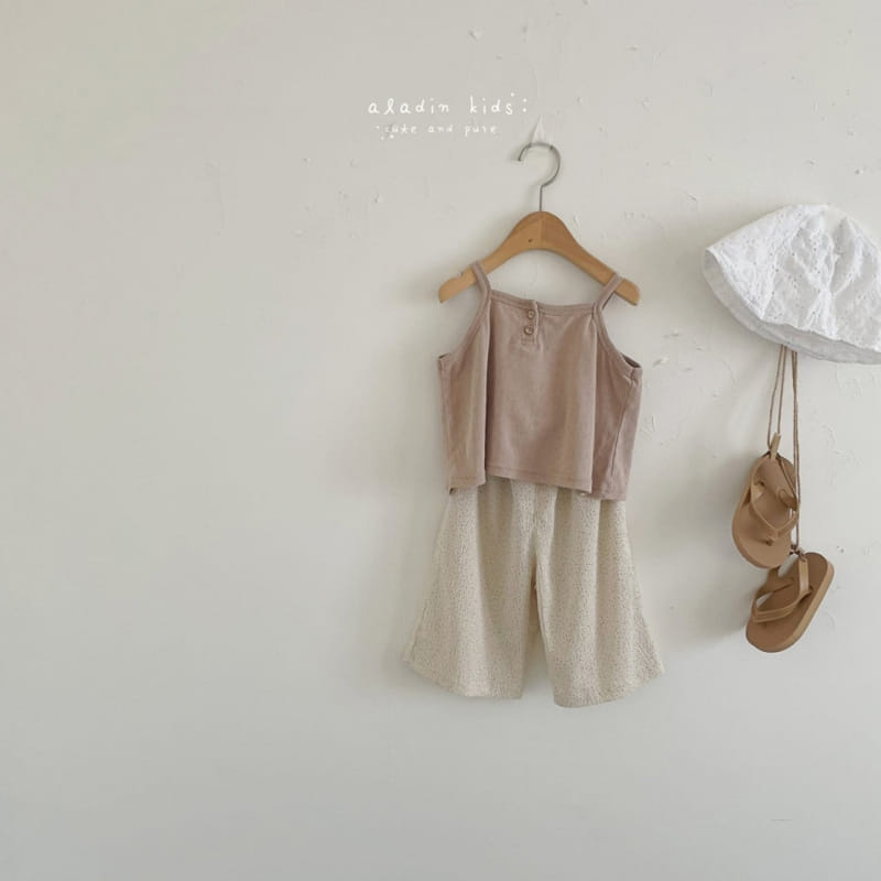 ALADIN - Korean Children Fashion - #Kfashion4kids - Linen Dots Wide Pants with Mom