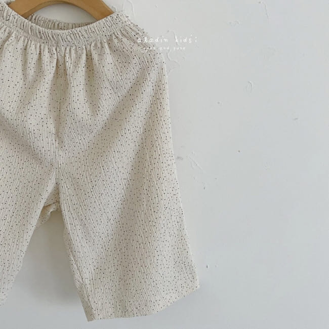 ALADIN - Korean Children Fashion - #Kfashion4kids - Linen Dots Wide Pants with Mom - 3