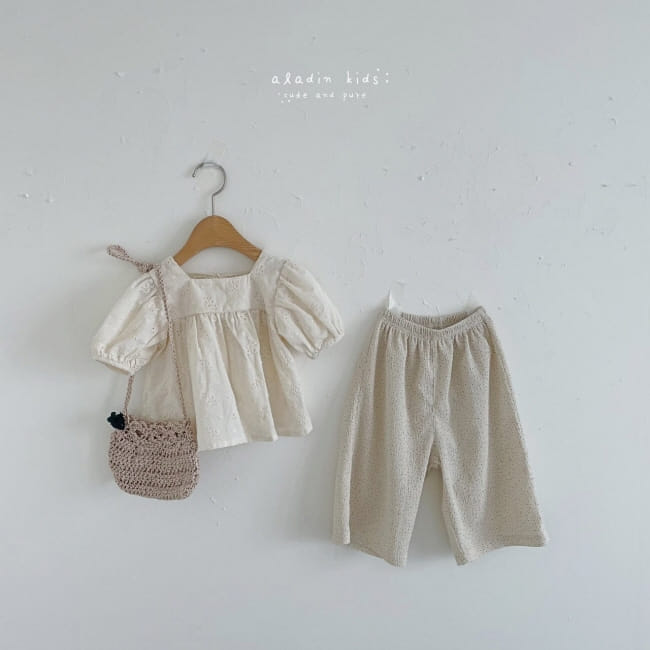 ALADIN - Korean Children Fashion - #Kfashion4kids - Linen Dots Wide Pants with Mom - 6