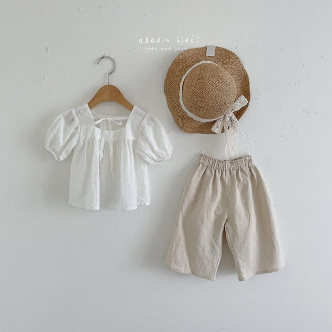 ALADIN - Korean Children Fashion - #Kfashion4kids - Linen Dots Wide Pants with Mom - 7