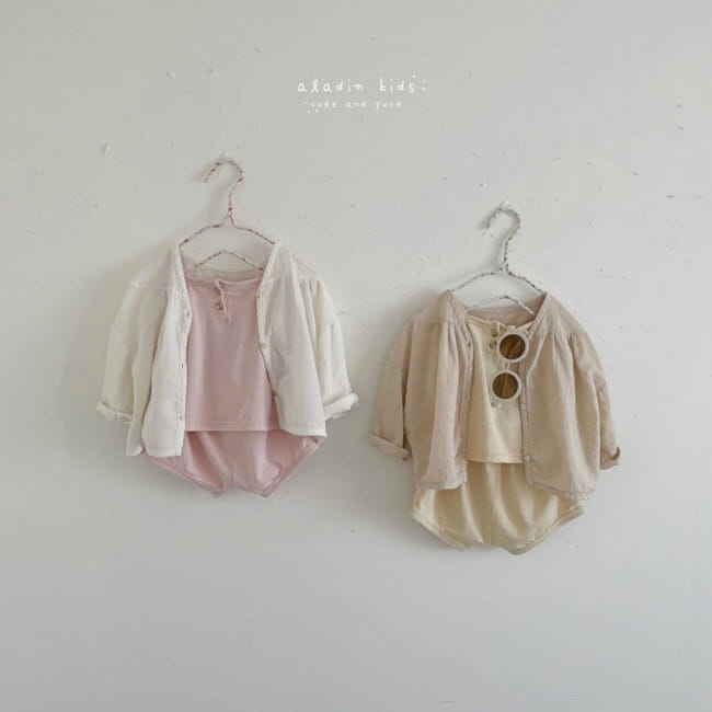 ALADIN - Korean Children Fashion - #Kfashion4kids - Butter Pink Top Bottom Set - 2