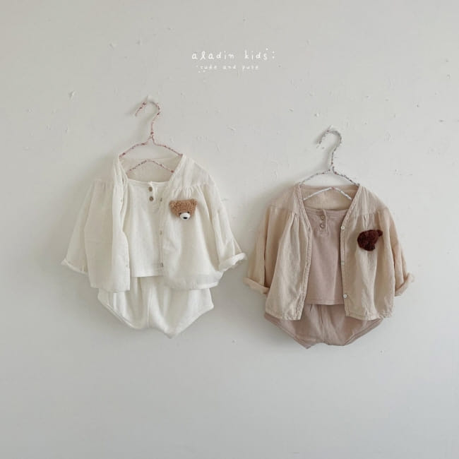 ALADIN - Korean Children Fashion - #Kfashion4kids - Eyelet Top Bottom Set - 3