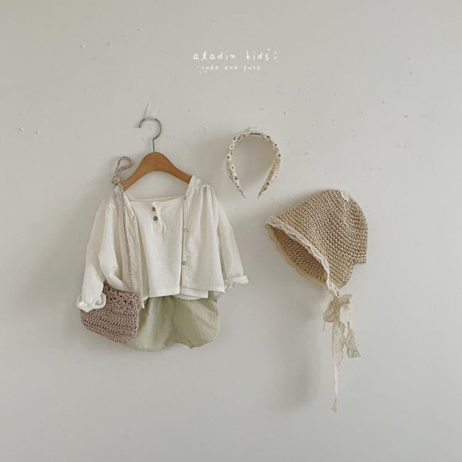 ALADIN - Korean Children Fashion - #Kfashion4kids - Eyelet Top Bottom Set - 6