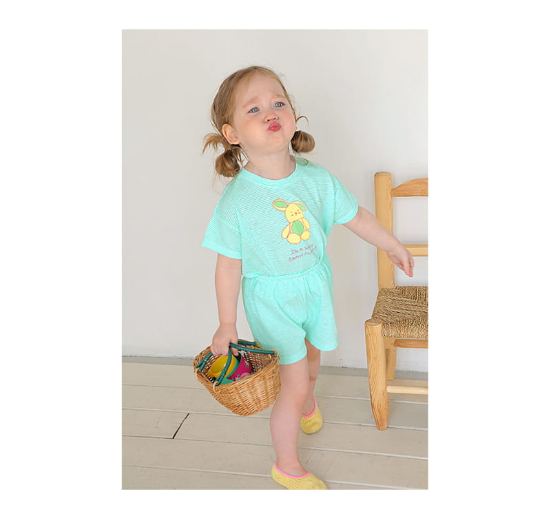 AMBER - Korean Children Fashion - #Kfashion4kids - Bunny Top Bottom Set