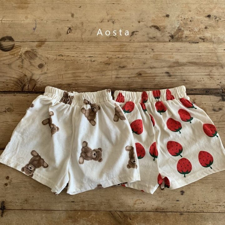 AOSTA - Korean Children Fashion - #Kfashion4kids - Starwberry Bear Shorts with Mom