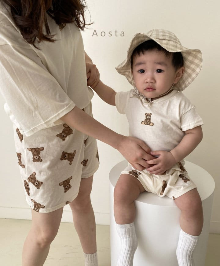 AOSTA - Korean Children Fashion - #Kfashion4kids - Starwberry Bear Shorts with Mom - 4