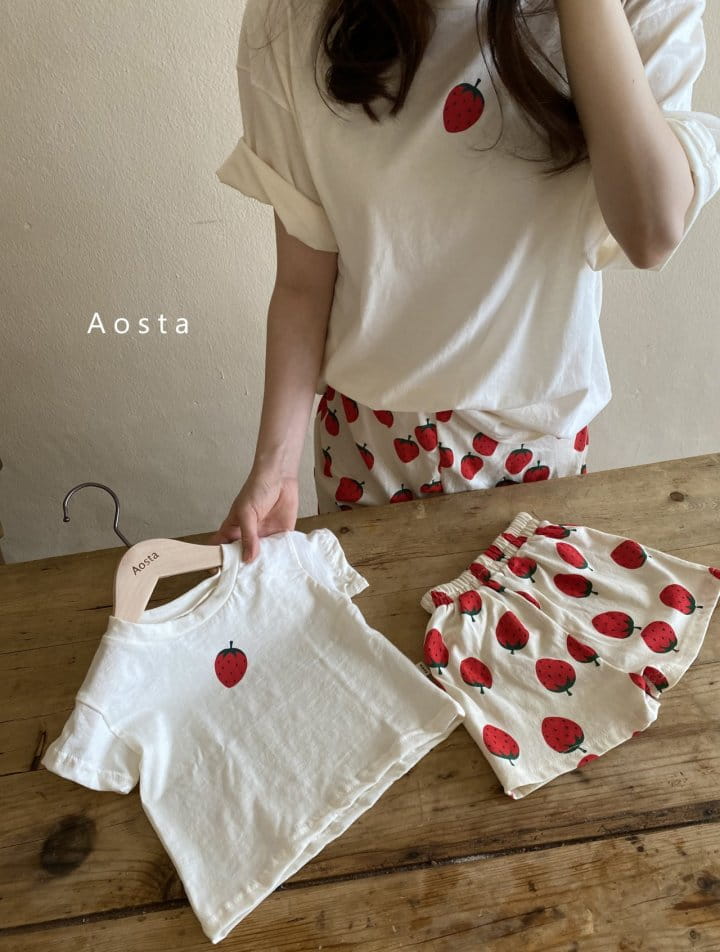 AOSTA - Korean Children Fashion - #Kfashion4kids - Strawberry Tee with Mom - 3