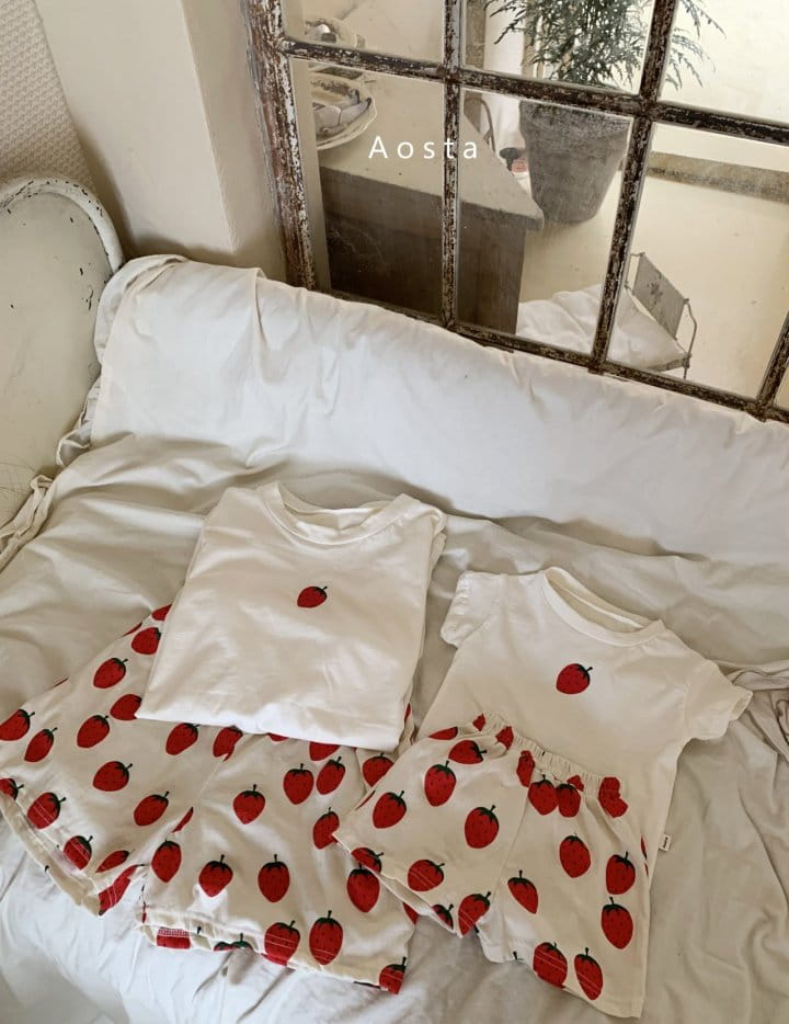 AOSTA - Korean Children Fashion - #Kfashion4kids - Strawberry Tee with Mom - 4