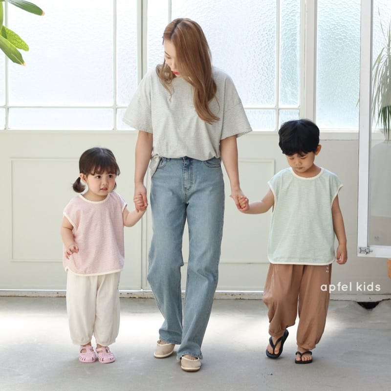 APFEL - Korean Children Fashion - #Kfashion4kids - Plain Stripes Tee - 10