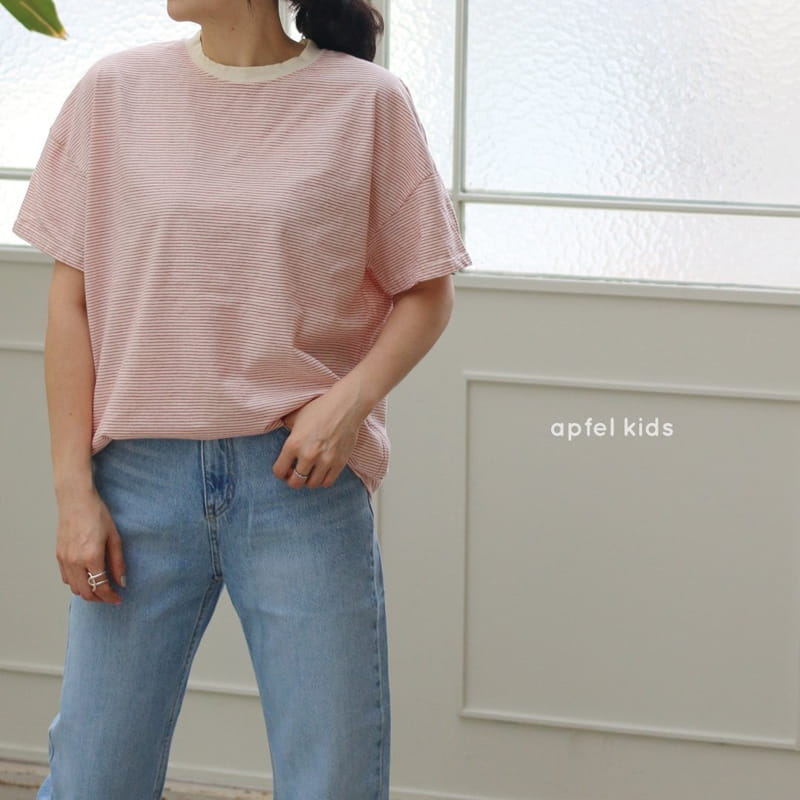 APFEL - Korean Children Fashion - #Kfashion4kids - Mom Plain Stripes Tee - 12