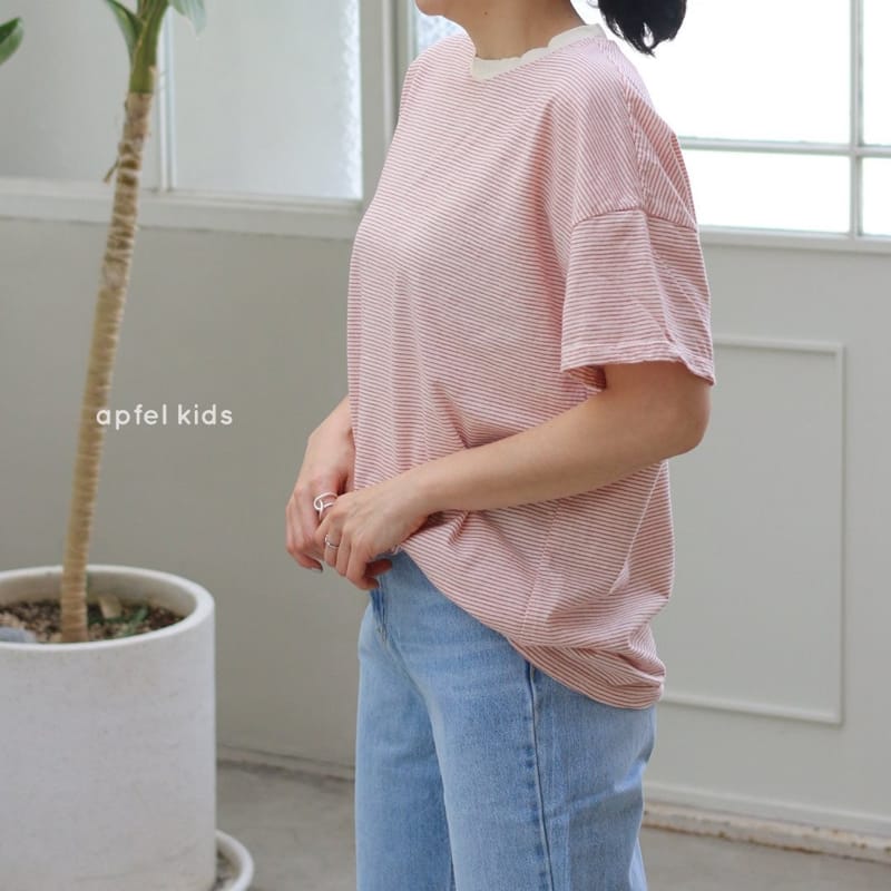APFEL - Korean Children Fashion - #Kfashion4kids - Mom Plain Stripes Tee - 3