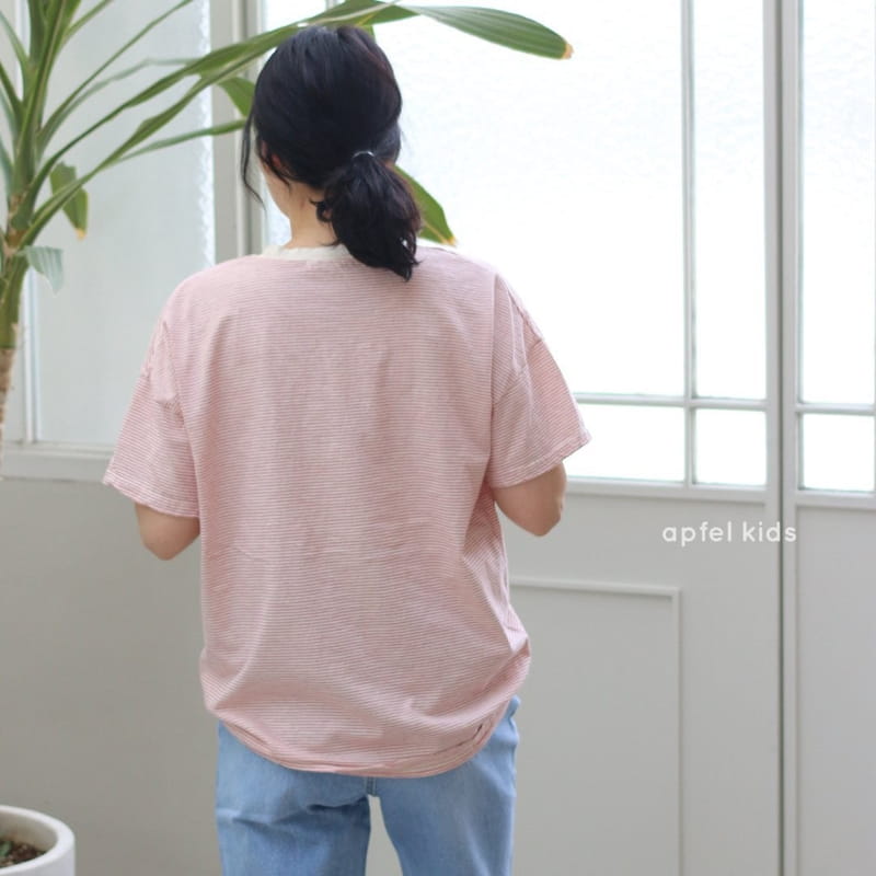 APFEL - Korean Children Fashion - #Kfashion4kids - Mom Plain Stripes Tee - 4