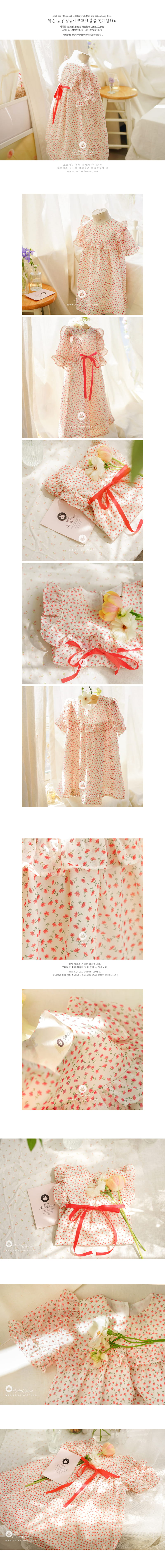 ARIM CLOSET - Korean Children Fashion - #Kfashion4kids - Ribbon and Flower Chiffon One-piece - 3