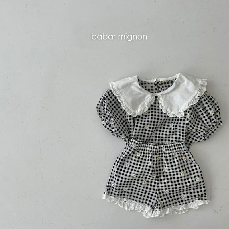 BABAR MIGNON - Korean Children Fashion - #Kfashion4kids - Check Frill Top Bottom Set
