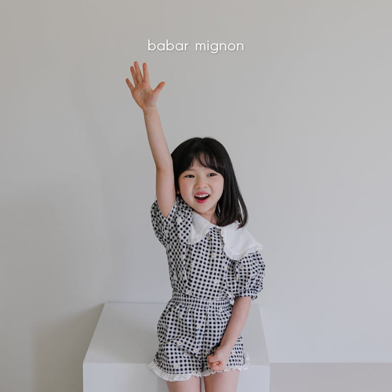 BABAR MIGNON - Korean Children Fashion - #Kfashion4kids - Check Frill Top Bottom Set - 12