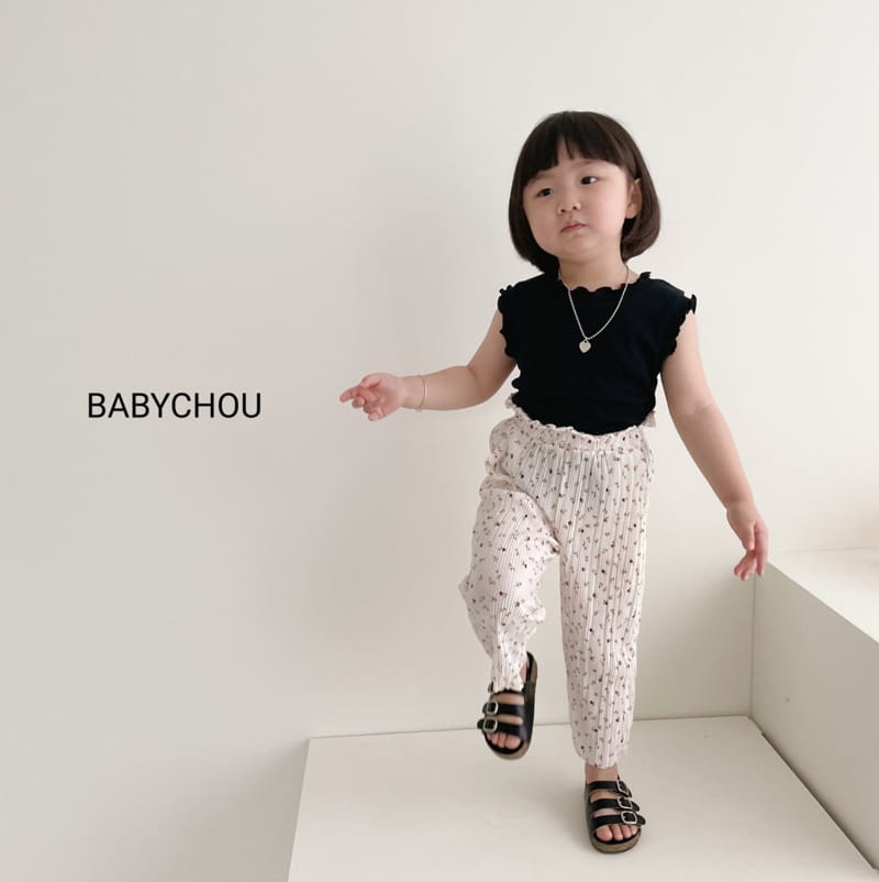 BABYCHOU - Korean Children Fashion - #Kfashion4kids - Flower Wrinkle Pants - 3