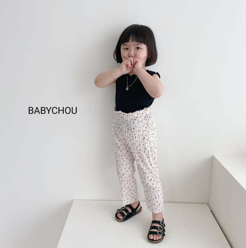 BABYCHOU - Korean Children Fashion - #Kfashion4kids - Flower Wrinkle Pants - 4