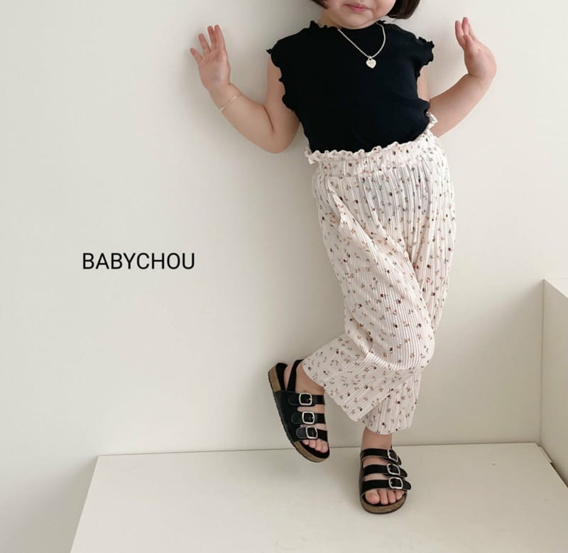 BABYCHOU - Korean Children Fashion - #Kfashion4kids - Flower Wrinkle Pants - 6