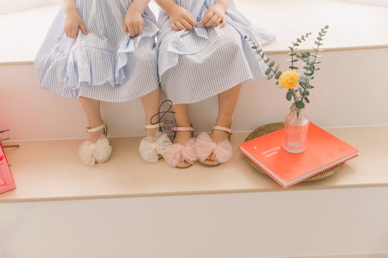 BABYZZAM - Korean Children Fashion - #Kfashion4kids - Pearl Ribbon Snadals - 6