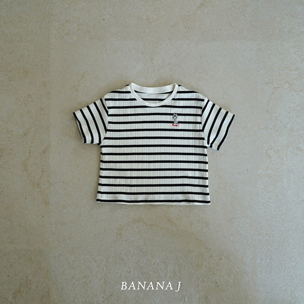 BANANA J - Korean Children Fashion - #Kfashion4kids - Mom Embroidery Stripes Tee - 2
