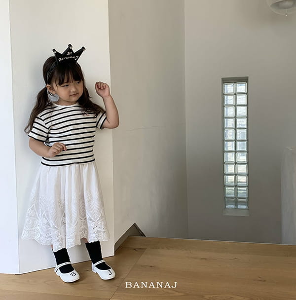 BANANA J - Korean Children Fashion - #Kfashion4kids - Mom Embroidery Stripes Tee - 4