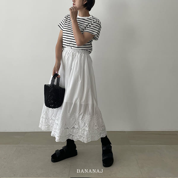 BANANA J - Korean Children Fashion - #Kfashion4kids - Mom Embroidery Stripes Tee - 5