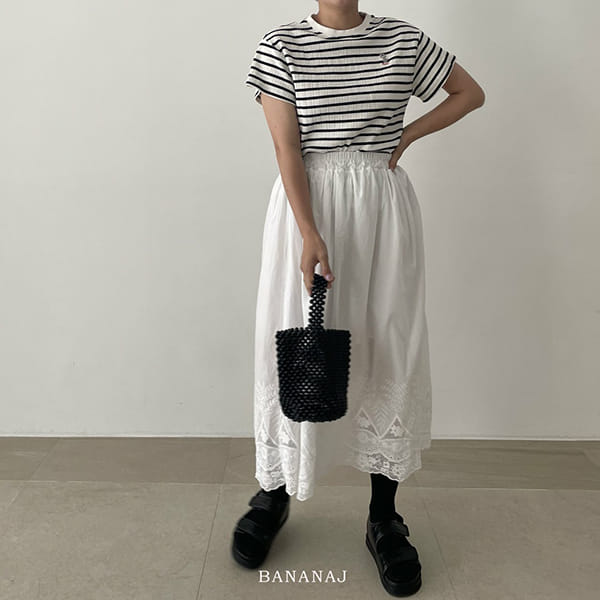 BANANA J - Korean Children Fashion - #Kfashion4kids - Mom Embroidery Stripes Tee - 7