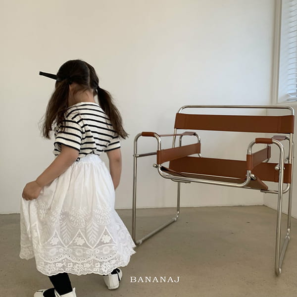 BANANA J - Korean Children Fashion - #Kfashion4kids - Embroidery Stripes Tee - 3